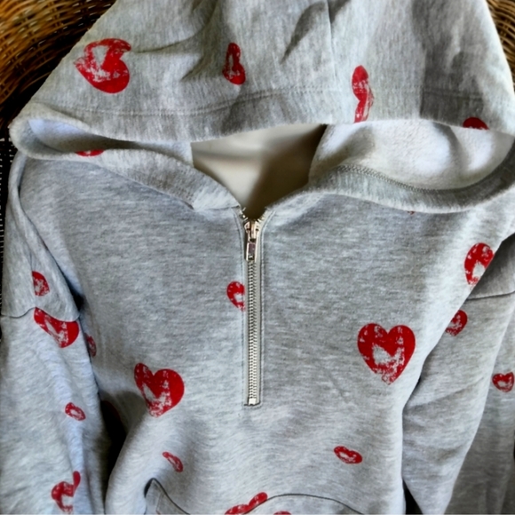 Marled Heart stamped hoodie L NWOT - Picture 8 of 16